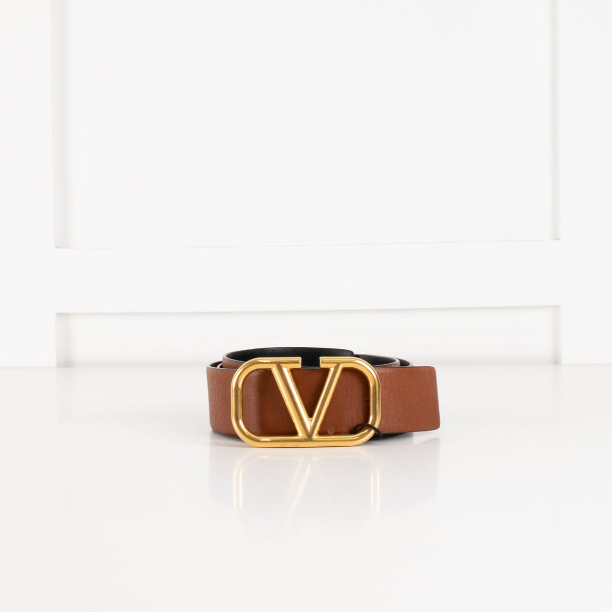 Valentino Brown Gold Buckle Belt