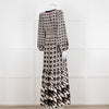 Farm Rio White Black Bird Print Maxi Dress