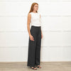 Sezane Grey Wool Mix Flared Trousers With Front Pleats