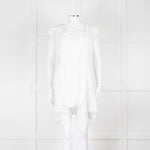 Isabel Marant White Lace And Embroidery Detail Cotton Mini Dress