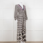 Farm Rio White Black Bird Print Maxi Dress