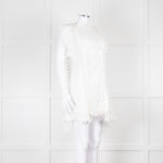 Isabel Marant White Lace And Embroidery Detail Cotton Mini Dress