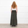 Ridley Khaki Corduroy Tiered Midi Skirt
