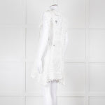 Isabel Marant White Lace And Embroidery Detail Cotton Mini Dress