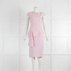 Roland Mouret Pale Pink Zip Back Fitted Short Sleeve Dress