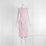 Roland Mouret Pale Pink Zip Back Fitted Short Sleeve Dress
