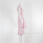 Roland Mouret Pale Pink Zip Back Fitted Short Sleeve Dress