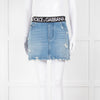 Dolce & Gabbana Blue Jeans Mini Skirt With Elastic Logo Waistband