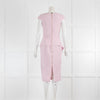 Roland Mouret Pale Pink Zip Back Fitted Short Sleeve Dress