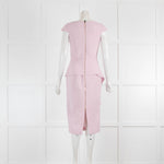 Roland Mouret Pale Pink Zip Back Fitted Short Sleeve Dress