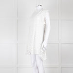 Isabel Marant White Lace And Embroidery Detail Cotton Mini Dress