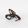 Saint Laurent Brown Leather Tribute Slide Heeled Sandals