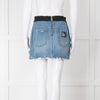 Dolce & Gabbana Blue Jeans Mini Skirt With Elastic Logo Waistband