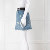 Dolce & Gabbana Blue Jeans Mini Skirt With Elastic Logo Waistband