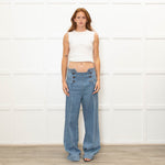 Seventy & Mochi Blue Jeans With Button Flap Front