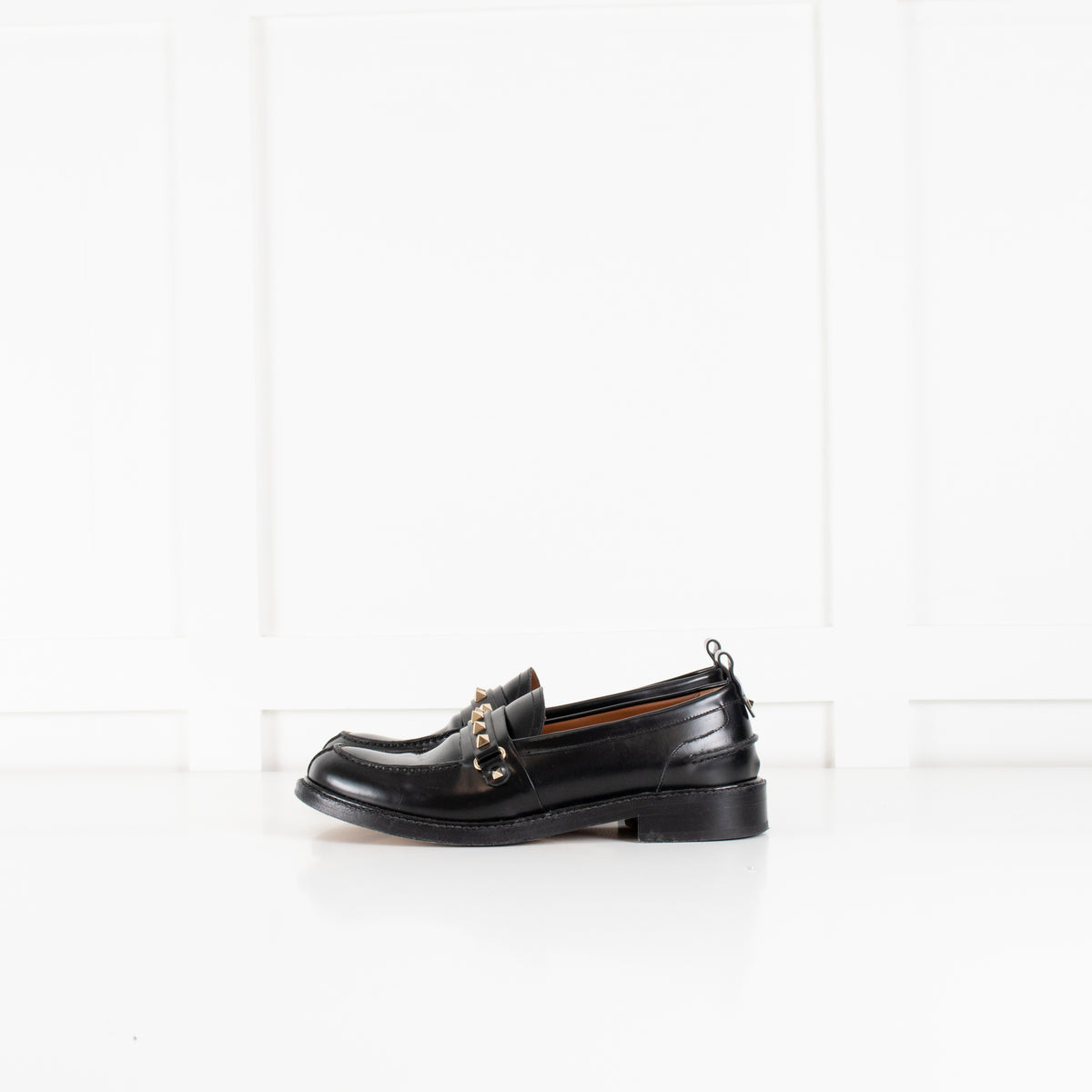 Valentino Garavani Black Rockstud Loafer