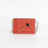 Sophie Hulme Coral Orange Snake Skin Cocktail Stirrer Bag