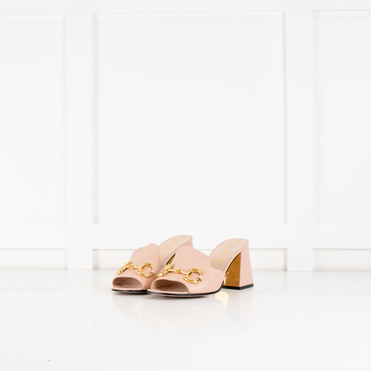 Gucci Blush Pink Leather Horsebit Mules