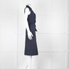 JW Anderson Navy Blue Cotton Sleeveless Wrap Dress
