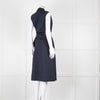 JW Anderson Navy Blue Cotton Sleeveless Wrap Dress
