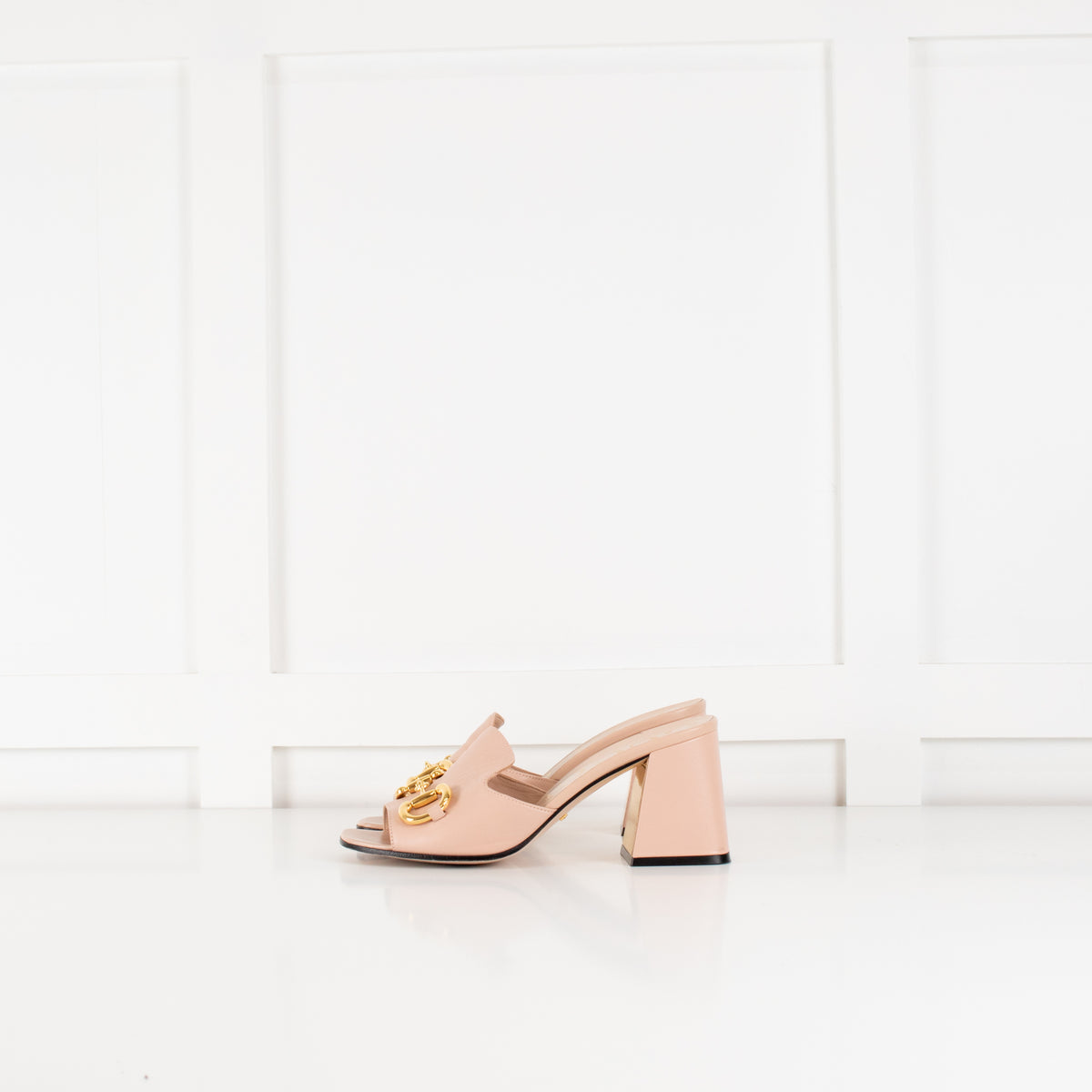 Gucci Blush Pink Leather Horsebit Mules
