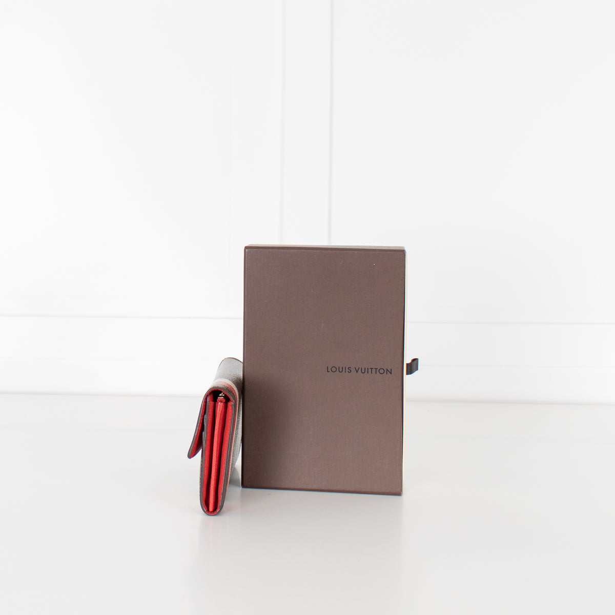 Louis Vuitton Brown Red White Groom Bellboy Porte Tresor Sarah Long Wallet