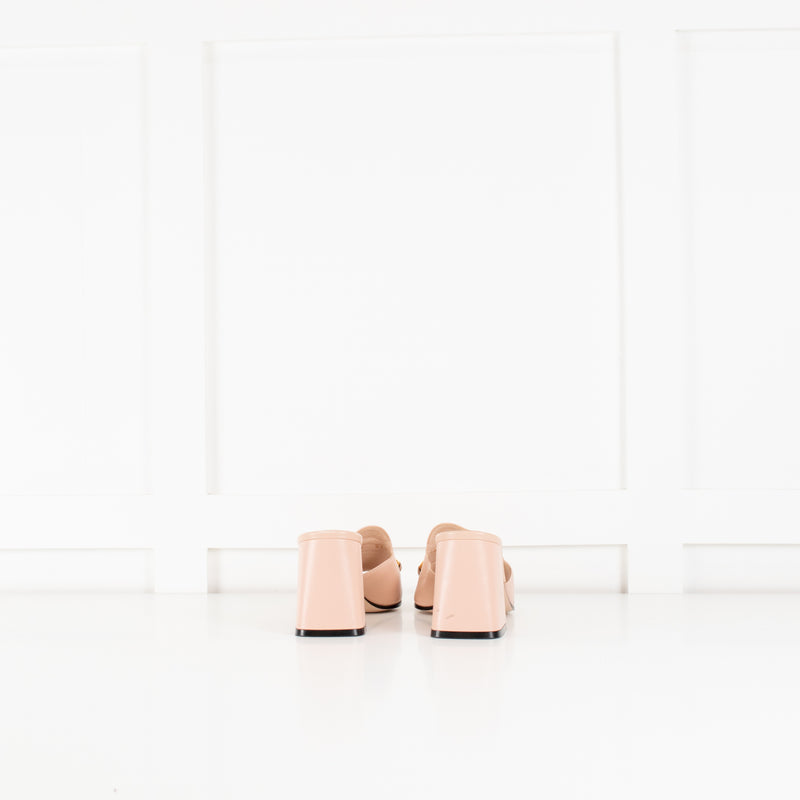 Gucci Blush Pink Leather Horsebit Mules