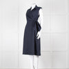 JW Anderson Navy Blue Cotton Sleeveless Wrap Dress