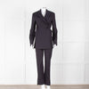 Ganni Navy Trousers With Red Pin Stripe