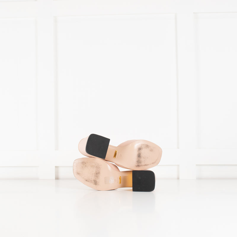 Gucci Blush Pink Leather Horsebit Mules