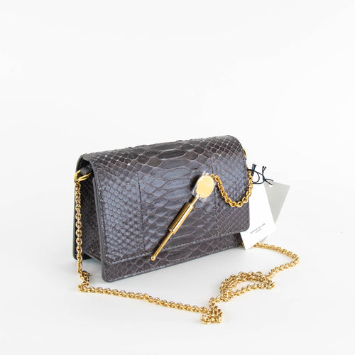 Sophie Hulme Grey Snake Leather Cocktail Stirrer Bag
