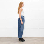 Raey Blue Pleated Waist Cropped Jeans