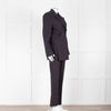 Ganni Navy Blazer With Red Pin Stripe