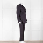 Ganni Navy Blazer With Red Pin Stripe