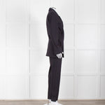 Ganni Navy Blazer With Red Pin Stripe