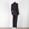 Ganni Navy Blazer With Red Pin Stripe