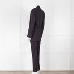 Ganni Navy Blazer With Red Pin Stripe
