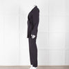Ganni Navy Blazer With Red Pin Stripe