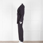 Ganni Navy Blazer With Red Pin Stripe