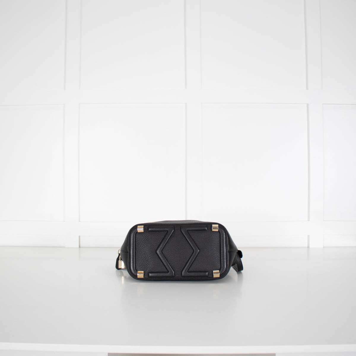 Max Mara Black Grainy Leather Shoulder Bag