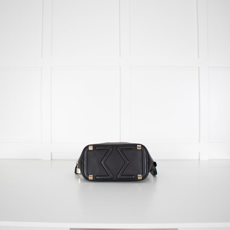 Max Mara Black Grainy Leather Shoulder Bag