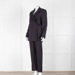 Ganni Navy Blazer With Red Pin Stripe