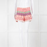 Alexis Pastel Pink Cut Out Shorts With Pink Trim Hem
