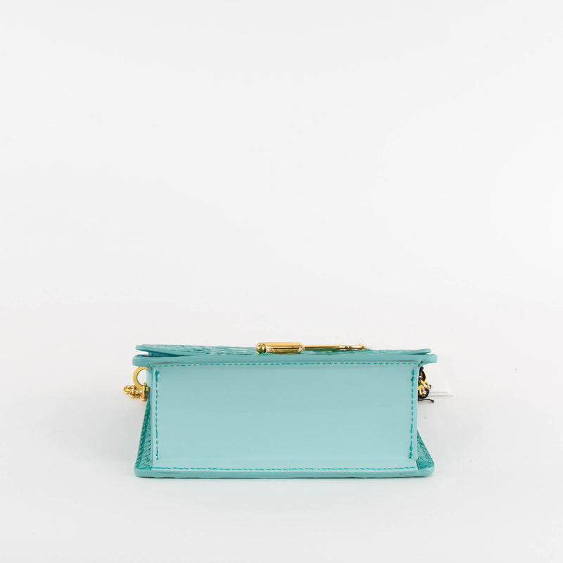 Sophie Hulme Turquoise Snake Skin Cocktail Stirrer Bag