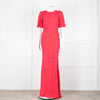 Saloni Red Dot Short Sleeve Maxi Dress