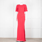 Saloni Red Dot Short Sleeve Maxi Dress