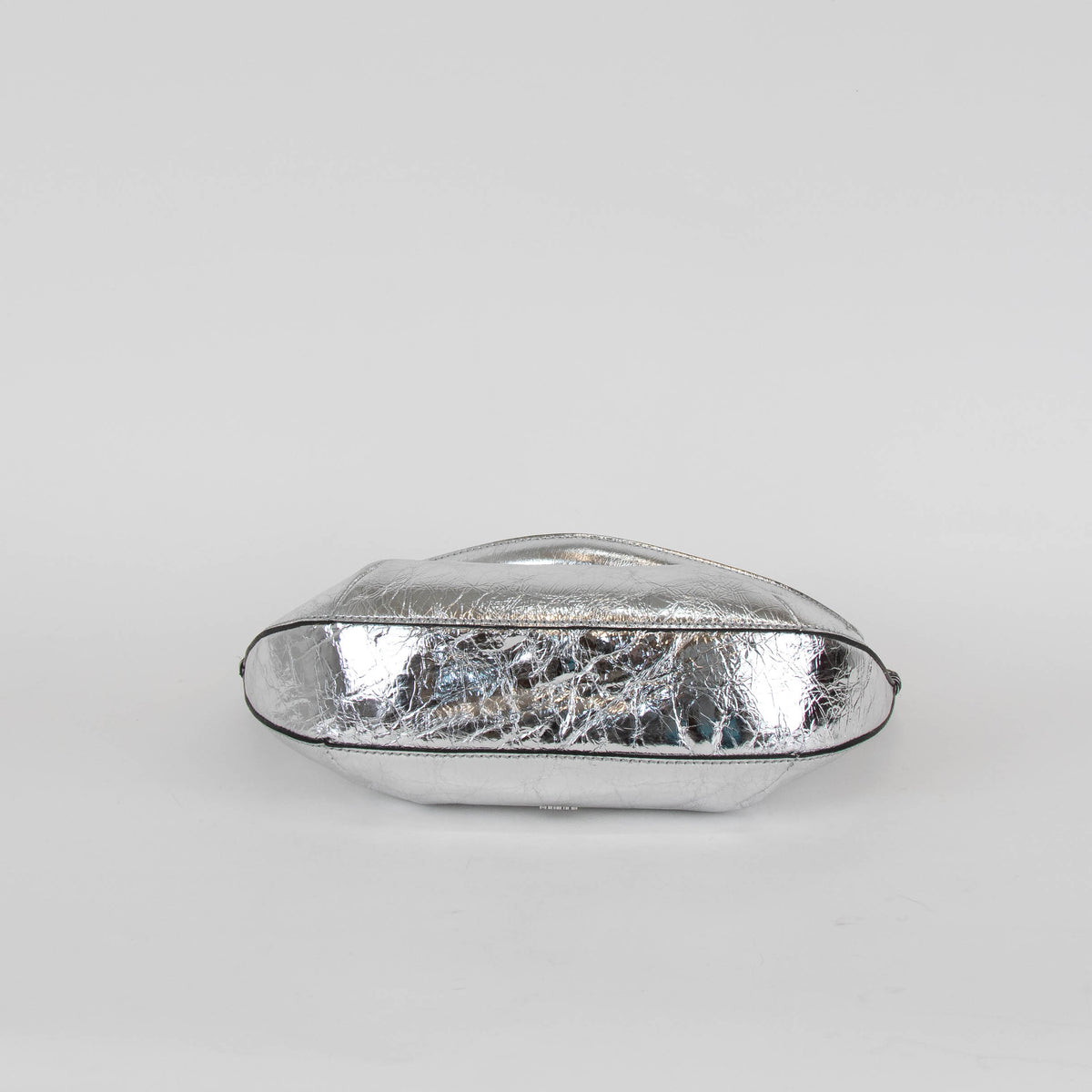 ba&sh Silver Cracked Leather Swing Bag