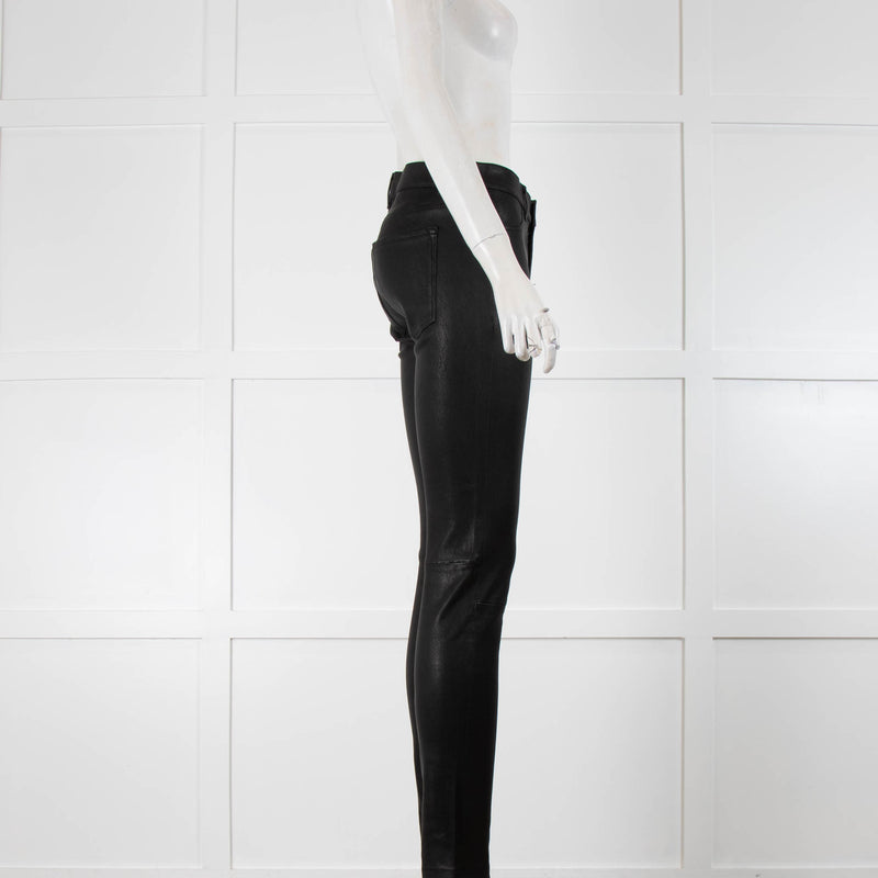 Vince Black Leather Skinny Jeans