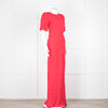 Saloni Red Dot Short Sleeve Maxi Dress