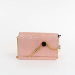 Sophie Hulme Pale Pink Snake Skin Cocktail Stirrer Bag